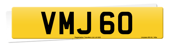Registration number VMJ 60